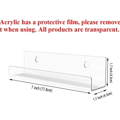 Présentoir pour disques vinyle (18 cm) - Étagère murale transparente en acrylique transparent - Support flottant pour disques vinyles LP (1/5)