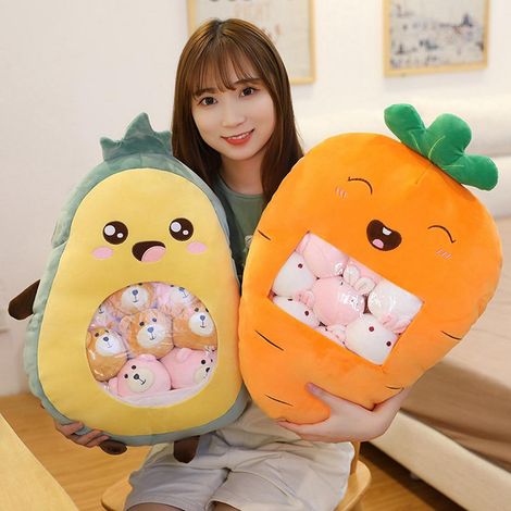 Almohada de peluche suave y achuchable [Diseño decorativo] + [Material de algodón PP] + [Juguetes de peluche de frutas extraíbles] Almohada gigante decorativa de frutas hecha de suave algodón PP – 50  (1/5)