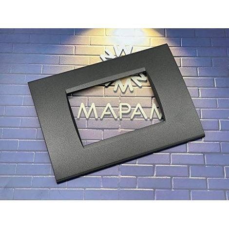 PLACCA 8002-2 2P NERO/LGT TECNOPOLIMERO