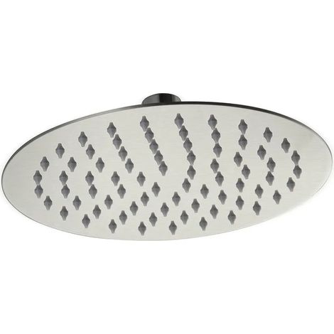 Soffione doccia satinato 30 cm in acciaio inox con supporto orientabile (1/3)
