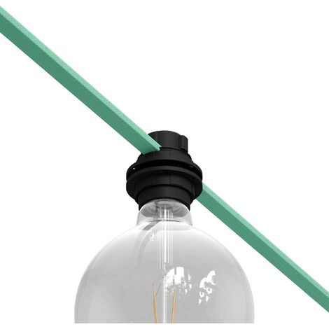 Kit Portalampada con doppia ghiera per paralume E27 e Sistema Catenaria Lumet in termoplastica nero (1/5)