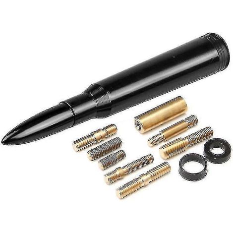 Antenne sphérique universelle en aluminium pour voitures et SUV, dispositif antivol, bobine en cuivre, kit d'antenne sphérique courte – Couleur : Noir