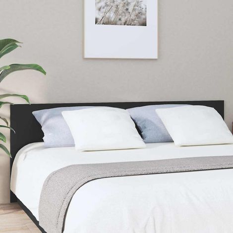vidaXL Cabecero de cama madera contrachapada negro 200x1,5x80 cm (1/5)