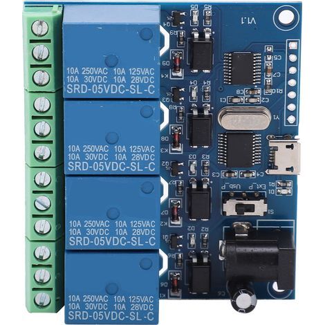 4-Kanal-DC5V-Relaismodul, USB-Computersteuerungsschalter, Hochleistungs-LCUS-4-Chip (1/5)