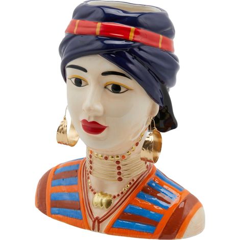 Vaso Faccia decorativa "Lady Dal Mondo" porta fiori o piante in ceramica volto -Lady Colombia (1/5)