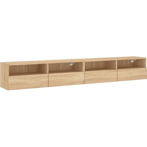Mobili TV  Armadietto TV  Mobile Porta TV Muro 2 pz Rovere Sonoma 100x30x30 cm Legno Multistrato (1/5)