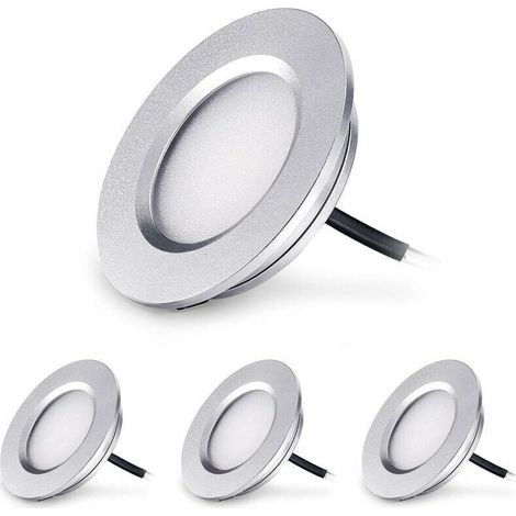 Spot encastrable salle de bain 3W 12V – Dimmable 240 lumens blanc chaud 3000K – IP44 étanche – Lot de 4 – Aluminium ultra plat (1/5)