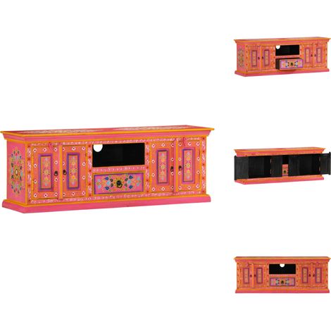 TV-Möbel - Living TV-Schrank Rosa 110x30x40 cm Massivholz Mango (1/5)
