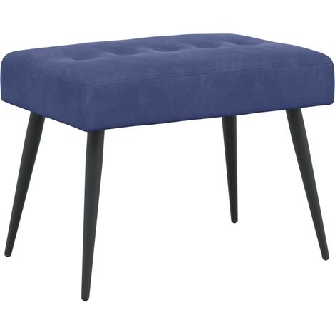 Banc avec capitonnage bouton Bleu police 60 x 40 x 45 cm vidaXL (1/5)
