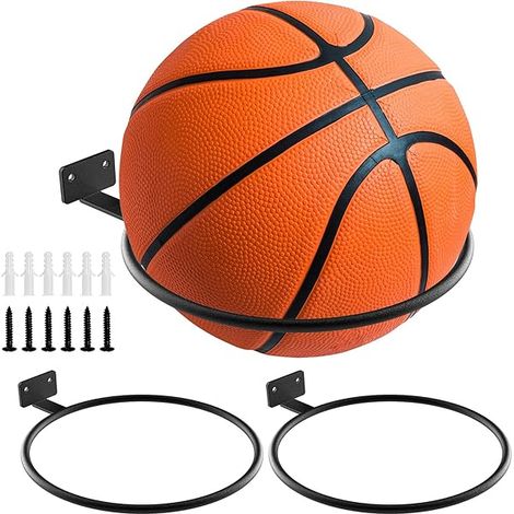 Support Murale Pour Ballon - 15 cm - Acier Métallique - Convient Basket Ball Football Volley-Ball - Fixation Murale - 1 Pièce (1/3)
