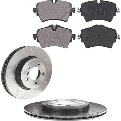 KIT FRENI ANTERIORI compatibile con BMW X2 (F39) - DISCHI + PASTIGLIE OEM: P06092, P06098, P06110 / A 00 506 / 18499 /SOSTITUZIONE DIRETTA/BASSA POLVERE/SILENZIOSO (1/5)