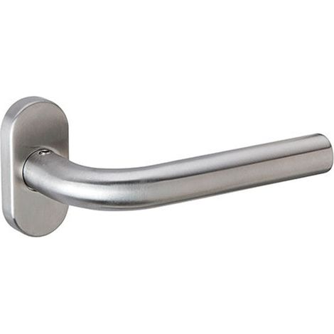 Manilla acero inox roseta estrecha ovalada para puertas aluminio PVC