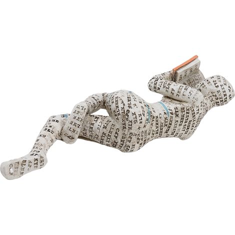Femme lisant, figurine en résine et pâte à papier, décoration d'étagère, ornement bibliothèque C (1/5)