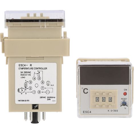 Digitaler Temperaturregler-Thermostat E5C4-R mit Thermoelementsensor Typ K (1/5)