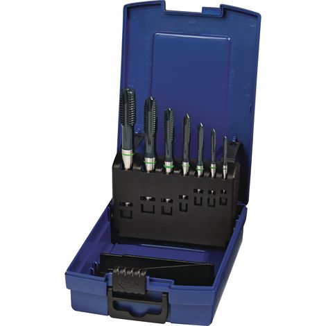 Maschinengewindebohrerset  DIN  371/376  B  Univ.M3-M12  HSS-Co  vap.Ku.-Kass.TECWERK (1/2)