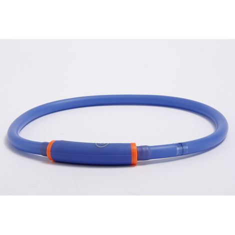 Wiederaufladbares LED-Hundehalsband mit USB-Anschluss, blauer Sicherheitsgurt