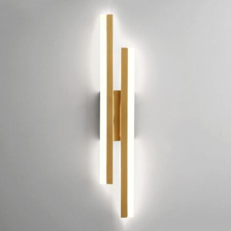 48 cm große, goldene LED-Wandleuchte, 16 W, 6000 K, modernes Design aus Aluminium und Acryl für Bad und Wohnzimmer, elegante Optik, einfache Montage (1/4)