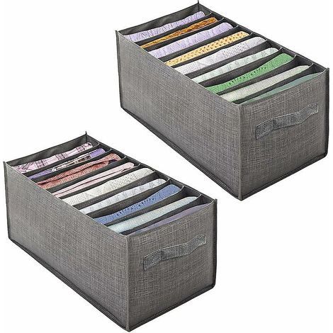 2-Piece Denim Storage Box, Clothes Organizer, Denim Storage Box, Foldable Drawer Organizer (1/5)