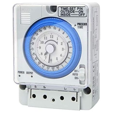 Relay timed programming 24 h 110-230 V CA, timer mechanical manual/automatic, for equipment electric household, lighting, diy (1/5)