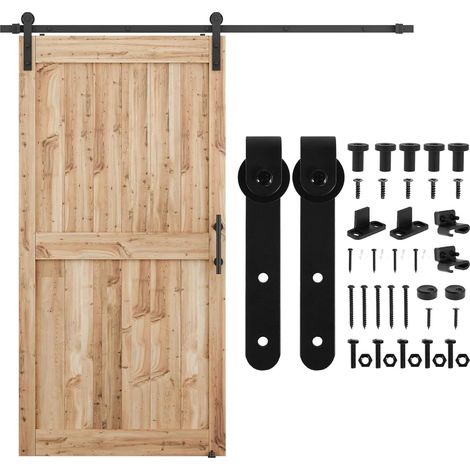 Kit de quincaillerie for porte de grange coulissante 2 pièces, rail de porte de grange mini, silencieux et fluide, for panneau de porte de 4/5" à 1-1/8" de large, cintre en forme de J(3 sets 6pcs) (1/5)