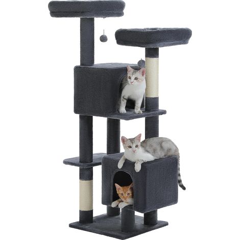 Katzenbaum, Mehrstöckiges Design, Gemütliche Wohnungen, AMT0292DGY, L (1/2)