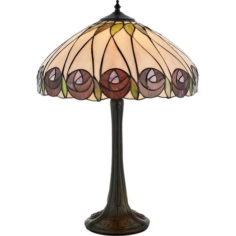 Lampada da tavolo vetrata Tiffany HUTCHINSON rose E27 60W (1/5)