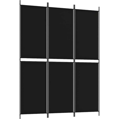 Cloison de séparation 3 panneaux Noir 150x200 cm Tissu (1/5)
