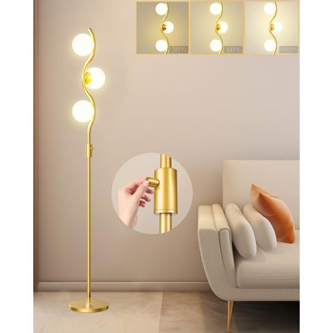 – Lampadaire sur pied 152 cm – Métal doré – Ampoules G9 dimmables 3000K – Design Art déco pour salon, chambre et bureau (1/4)