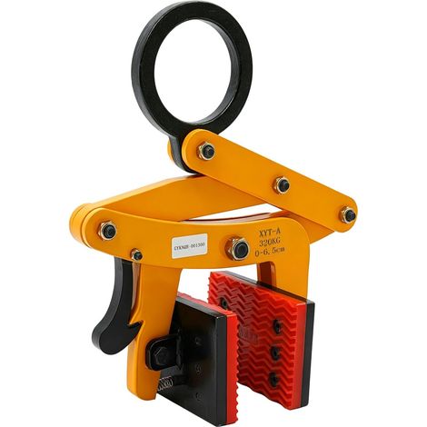 Pince à Bordure de Levage 320 kg, porte-pierre, Support de Pierre avec Polyuréthane - en Acier au Manganèse 235, 0-6,5 cm, Jaune (1/5)