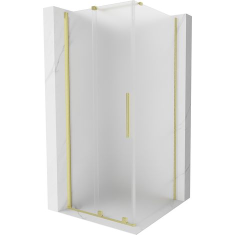 Mexen Velar cabine de douche coulissante 120 x 120 cm, dépoli, doré brossé - 871-120-120-31-55 (1/5)