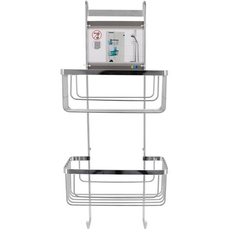 Set doccia in acciaio inox 2 cesti + 2 ganci - cromo - Tendance (1/2)