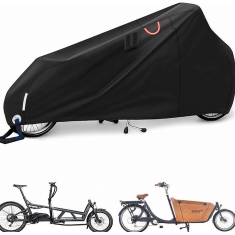 Velo Impermeable Exterior Housse Velo Cargo Avec Bands Réfléchissantes 420D Oxford Protective UV Vélos de Charge à Deux Roues 235x75x100cm (1/5)