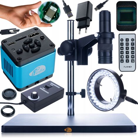 Microscopio digitale Rosfix Earth Pro MCEP-0.5X con fotocamera Aquarius PRO KMAP-HDMI-USBC da 8,29 MP e illuminatore regolabile 56xLED