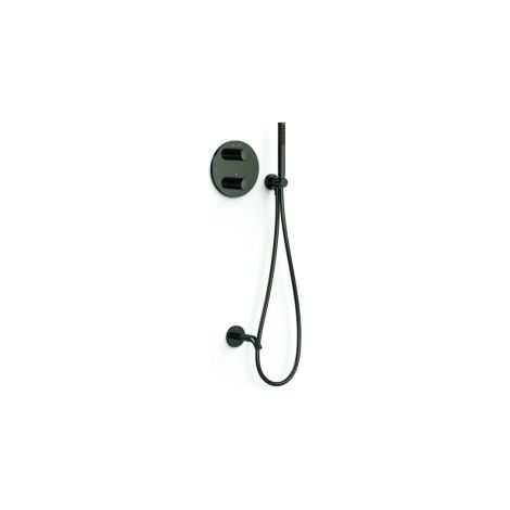 Kit robinet thermostatique encastré 2 voies pour baignoire et douche Therm-box Noir Métallisé - TRES 26235006KM