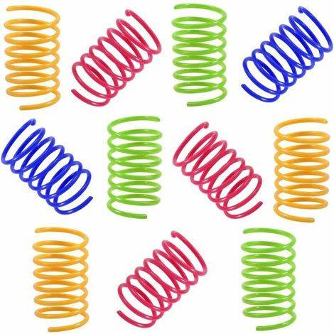 Lot de 12 ressorts en spirale colorés pour chat, jouets interactifs durables – DELKEVIC (1/4)