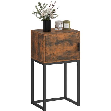 Console étroite, meuble de rangement, style industriel, salon/entrée, 40 x 30 x 76 cm, marron rustique (1/5)