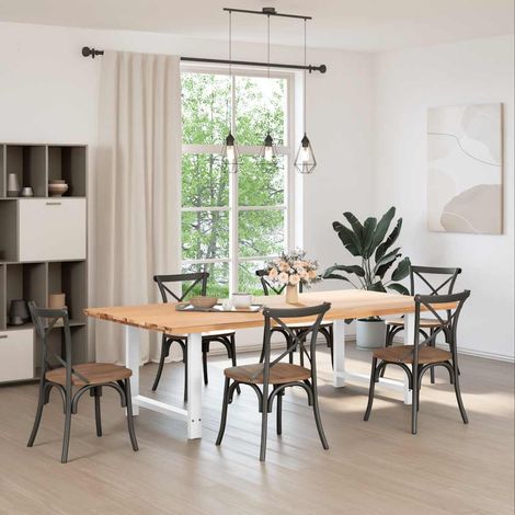 Maison Exclusive - Esstischbeine Weiß 2 Stk. 100x(72-73) cm Stahl