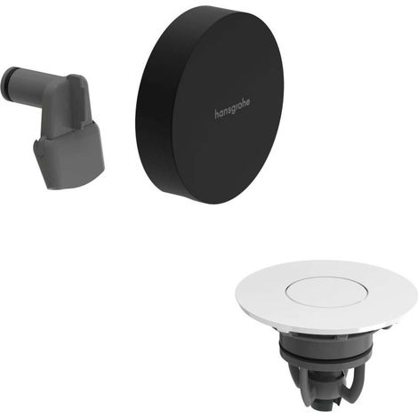 Hansgrohe Exafill - Fertigset Wanneneinlauf, Ablauf- und Überlaufgarnitur, Push-Open, mattschwarz/weiß glänzend 58119670