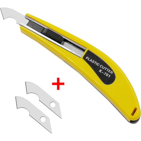 Cutter à crochet pour acrylique, lame de découpe artistique pour plexiglas et plaques plastiques, avec 3 lames (1/4)