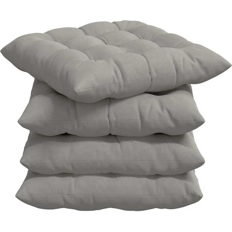 Maison Exclusive - Sitzkissen 4 pcs Hellgrau 40 x 40 x 6 cm Mikro