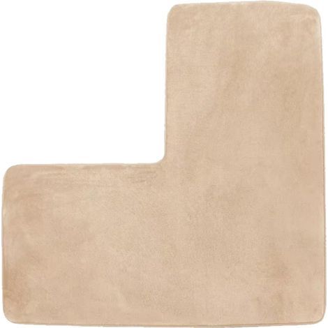 1 L-förmige Badematte, schnelltrocknend, Korallensamt, rutschfestes PVC, Badezimmer (1/5)