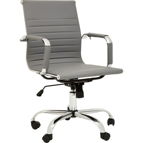 Premier Housewares Brent Grey Low Back Home Office Chair (1/5)