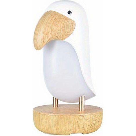 Lámpara de noche con forma de pájaro carpintero, recargable por USB, para decoración de escritorio, regalo de cumpleaños o Navidad para el hogar. (1/5)