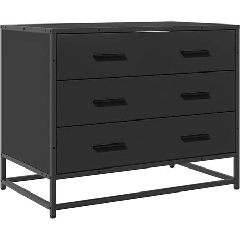 Maison Exclusive - Cassettiera Nera 70x41x56 cm in Legno Multistrato