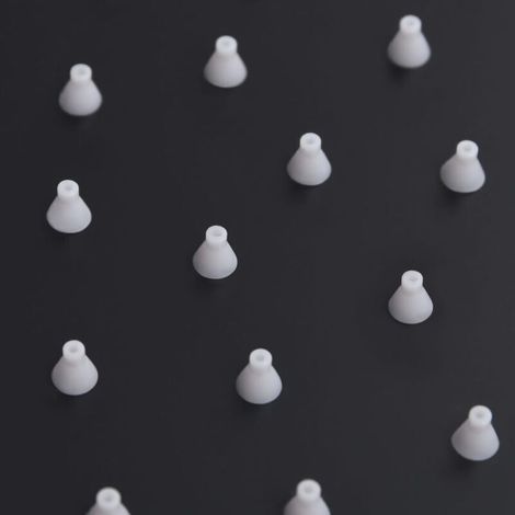 Soffione doccia a pioggia, accessorio per il bagno, in acciaio inox, quadrato, 40 x 40 cm, nero. (1/4)