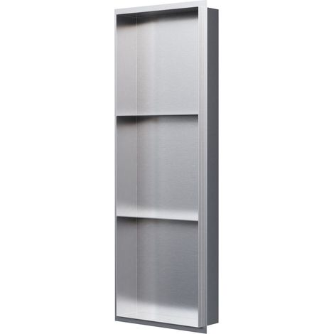 BERNSTEIN - Niche murale de douche sans rebords, étagère encastrable douche acier inox - 90x30x10cm - NT309010X Acier brossé