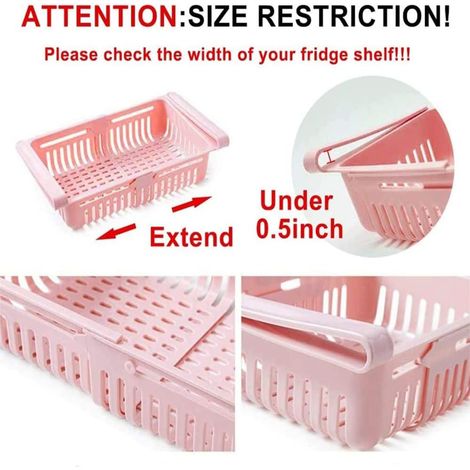 Lot de 4 rangements coulissants pour tiroirs de frigo et congélateur (1/4)