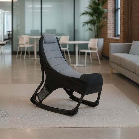 Gamingstuhl Rocky mit gepolsterter Sitzfläche in schwarz-grauem Netzdesign