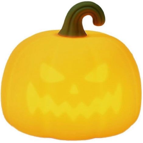 Veilleuse LED citrouille mignonne, 7 couleurs, lampe de chevet à intensité variable avec minuterie pour enfants et adultes, projecteur citrouille et étoile, jaune, 10,5 cm (1/4)