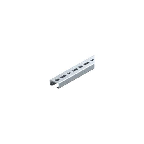 OBO Bettermann Carril de perfil perforado, anchura de ranura 17mm 300x35x18 acero cincado por banda, 1104284